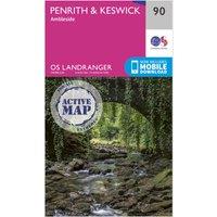 Landranger Active 90 Penrith, Keswick & Ambleside Map With Digital Version, Pink