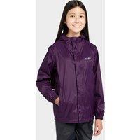 Kid's Hooded Packable Waterproof Jacket, Purple