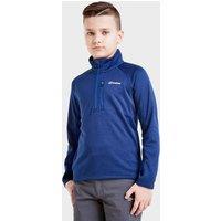 1/4 Zip Grid Fleece Top Junior, Navy