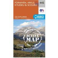 Explorer Active 445 Foinaven, Arkle, Kylesku & Scourie Map With Digital Version, Orange