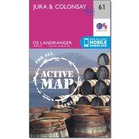 Landranger Active 61 Jura & Colonsay Map With Digital Version, Pink
