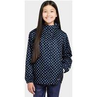 Kids Packable Waterproof Jacket Navy/White Polka Dot, Navy