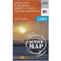 Explorer Active 454 North Uist & Berneray Map With Digital Version, Orange
