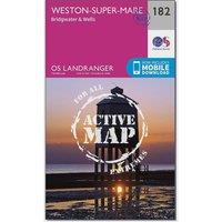 Landranger Active 182 Weston-super-Mare, Bridgwater & Wells Map With Digital Version, Pink