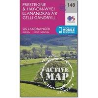 Landranger Active 148 Presteigne & Hay-on-Wye Map With Digital Version, Pink