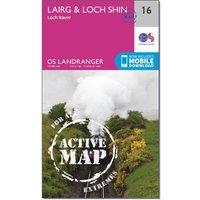 Landranger Active 16 Loch Assynt, Lochinver & Kylesku Map With Digital Version, Pink