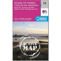 Landranger Active 18 Sound of Harris, North Uist, Taransay & St Kilda Map With Digital Version, Pink
