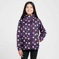 Kids Packable Waterproof Jacket Purple/White Love Hearts, Purple