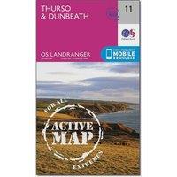 Landranger Active 11 Thurso & Dunbeath Map With Digital Version, Pink