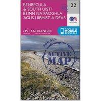 Landranger Active 22 Benbecula & South Uist Map With Digital Version, Pink