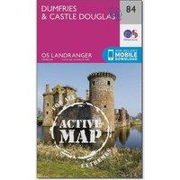 Landranger Active 84 Dumfries & Castle Douglas Map With Digital Version, Pink