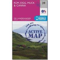 Landranger Active 39 Rum, Eigg & Muck Map With Digital Version, Pink
