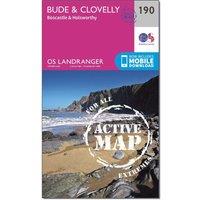 Landranger Active 190 Bude & Clovelly, Boscastle & Holsworthy Map With Digital Version, Pink