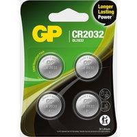 GP Coin Cell Batteries CR2032 4 Pack, Black