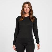 Women's Merino Crew Baselayer Top, Black