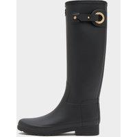 Women's Refined Tall Eyelet Wellington Boots, Black