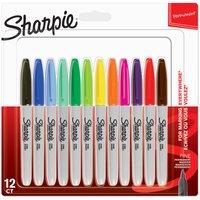 Fine Permanent Marker Pens Multi 12 Pack, Multi Coloured