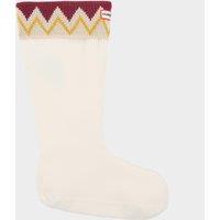 Unisex Recycled Zig Zag Short Boot Socks, White