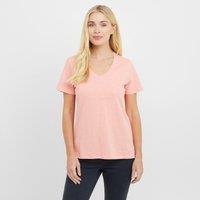 Women's V Neck Slub T-Shirt, Orange