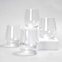 4 Pack Clear Tumbler Set, Clear
