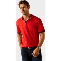 Men's Bandera 1/4 Zip Short Sleeved Polo Shirt, Red