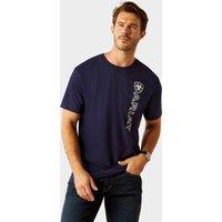 Men's Vertical Logo Short Sleeved Top, Blue