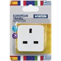 UK To European Plug Travel Adaptor, White