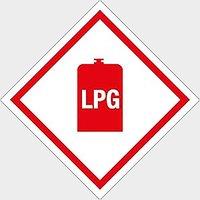 LPG Gas Warning Sticker, Red