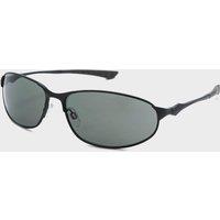 Men's Oval Metal Full Frame Sports Sunglasses, Black