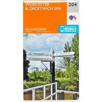 Explorer 204 Worcester & Droitwich Spa Map With Digital Version, Orange