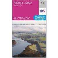 Landranger 58 Perth & Alloa, Auchterarder Map With Digital Version, Pink