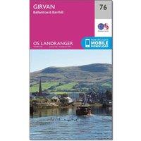 Landranger 76 Girvan, Ballantrae & Barrhill Map With Digital Version, Pink