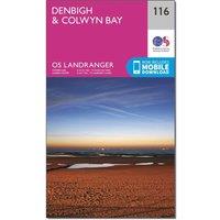 OS Landranger 116 Denbigh & Colwyn Bay Map, Pink