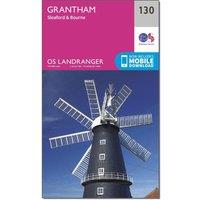 Landranger 130 Grantham, Sleaford & Bourne Map With Digital Version, Pink