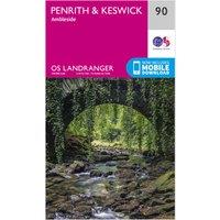 Landranger 90 Penrith & Keswick, Ambleside Map With Digital Version, Pink