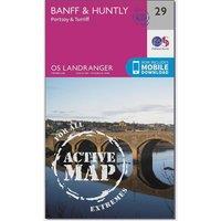 Landranger Active 29 Banff & Huntly, Portsoy & Turriff Map With Digital Version, Pink