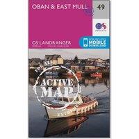 Landranger Active 49 Oban & East Mull Map With Digital Version, Pink