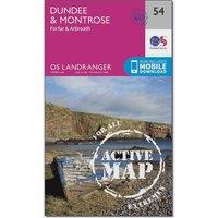 Landranger Active 54 Dundee & Montrose, Forfar & Arbroath Map With Digital Version, Pink