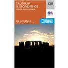 Explorer 130 Salisbury & Stonehenge Map With Digital Version, Orange