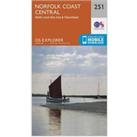 Explorer 251 Norfolk Coast Central Map With Digital Version, Orange