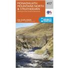 Explorer 417 Monadhliath Mountains North & Strathdearn Map With Digital Version, Orange