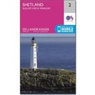Landranger 2 Shetland Sullom Voe & Whalsay Map With Digital Version, Pink