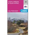 Landranger 25 Glen Carron & Glen Affric Map With Digital Version, Pink