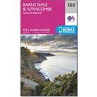 Landranger 180 Barnstaple & Ilfracombe, Lynton & Bideford Map With Digital Version, Pink