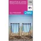 Landranger 198 Brighton & Lewes, Haywards Heath Map With Digital Version, Pink