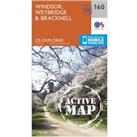Explorer Active 160 Windsor, Weybridge & Bracknell Map With Digital Version, Orange