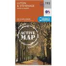 Explorer Active 193 Luton & Stevenage Map With Digital Version, Orange