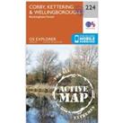 Explorer Active 224 Corby, Kettering & Wellingborough Map With Digital Version, Orange