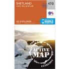 Explorer Active 470 Shetland - Unst, Yell & Fetlar Map With Digital Version, Orange