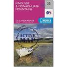 Landranger Active 35 Kingussie & Monadhliath Mountains Map With Digital Version, Pink